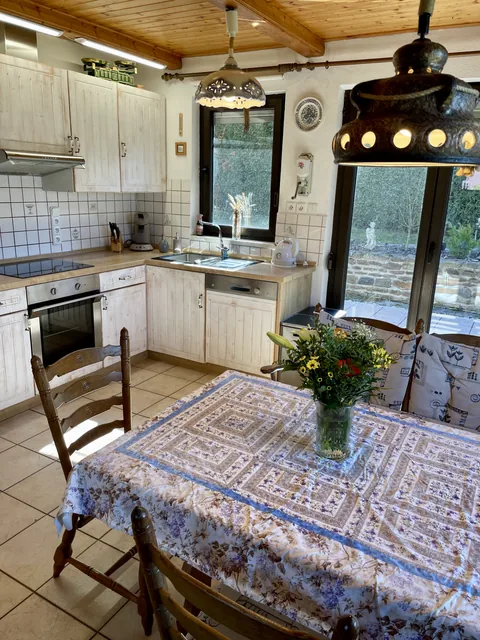 Kitchen with a dining table