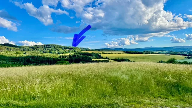 The cottage in the landscape of the Šumava foothills