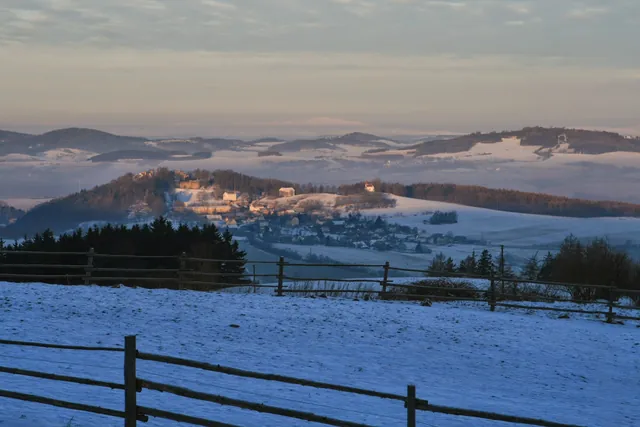Winter landscape around the cottage