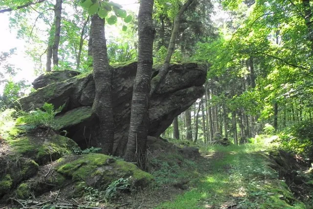 Žába rock formation on the route to Klenová