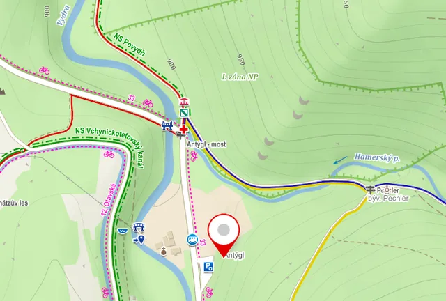 Map of the starting point near Antýgl