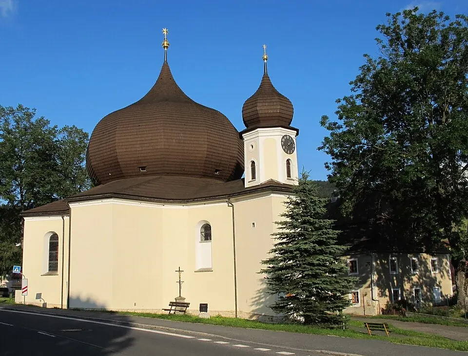Church in the centre of Železná Ruda